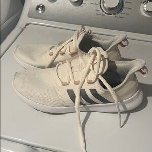 Adidas Cloudfoam Cream and Gray Sneakers